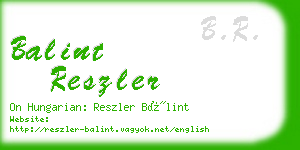 balint reszler business card